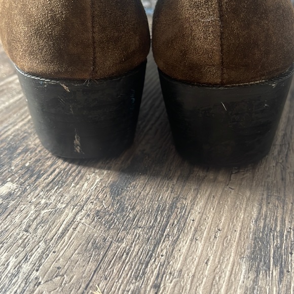 Size 8. Chocolate suede pull on boots. Super cute - Picture 3 of 7